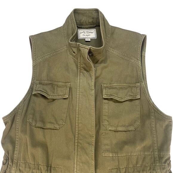 Lucky Brand Safari Utility Vest Women’s L Military Drawstring Waist Street Wear - Picture 2 of 14